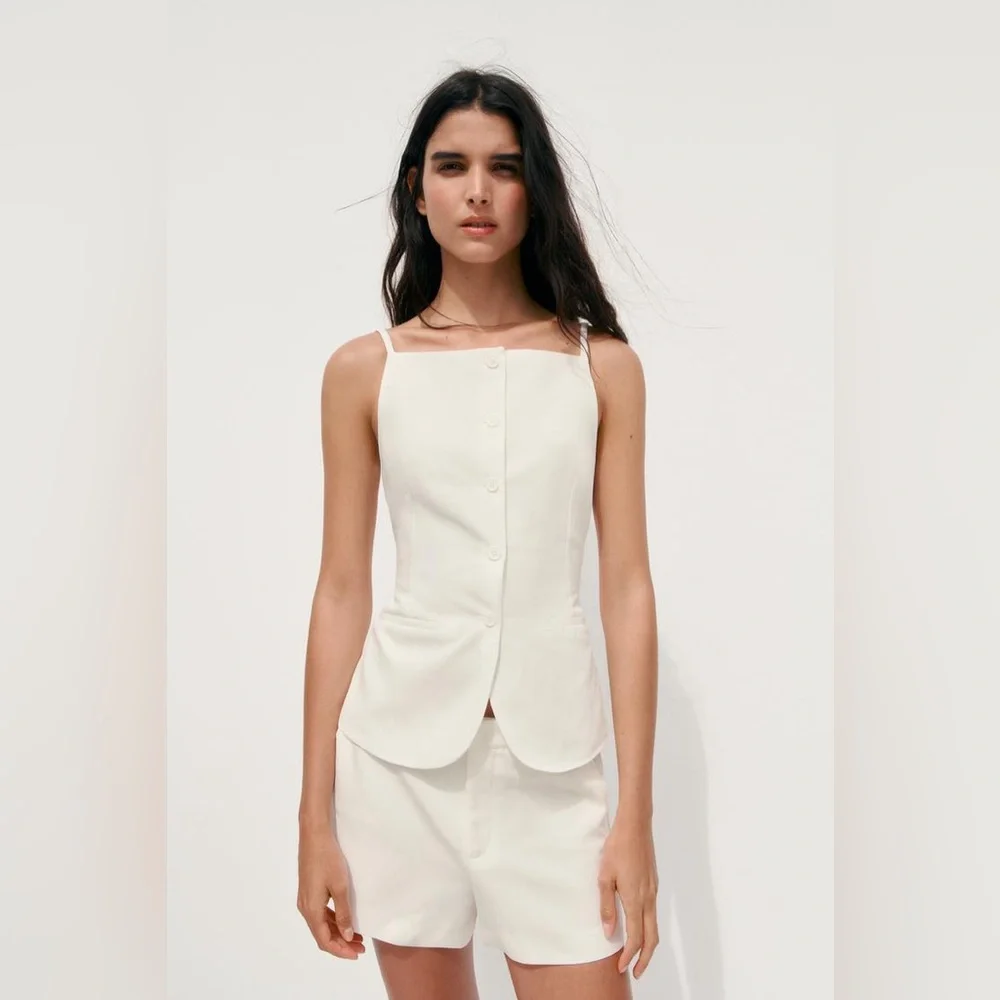 Zara Button Vest Top - Picture 2 of 7